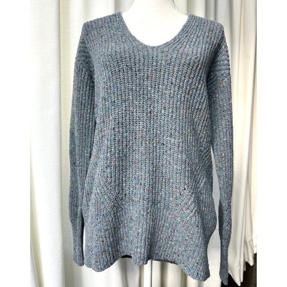 Rag & Bone Women's Eco Donegal V-Neck Sweater in Blue, Size Small - Picture 4 of 12